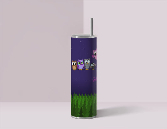 20 oz Skinny Tumbler Digital Download Wrap - Owl on a Wire Bitching Party