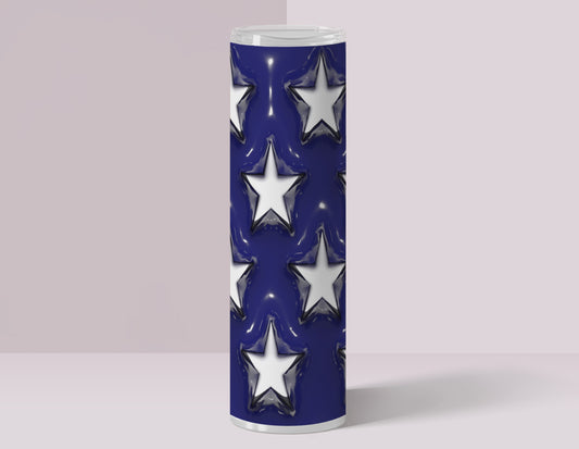 Seamless 3D Inflated USA Flag and Stars Sublimation Tumbler Wrap Digital Download | 20oz Skinny Tumbler Design | Instant PNG