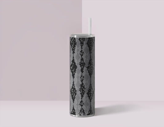 3D Inflated Snake Skin Sublimation Design Black Tumbler Wrap | 20 oz Straight Tumbler | Digital Image Download WITH BONUS COLORS