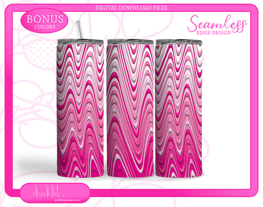 Seamless 3D Inflated Sonic Wave Drip Pink Tumbler Wrap | 20 oz Skinny Straight Tumbler | Digital Image Download